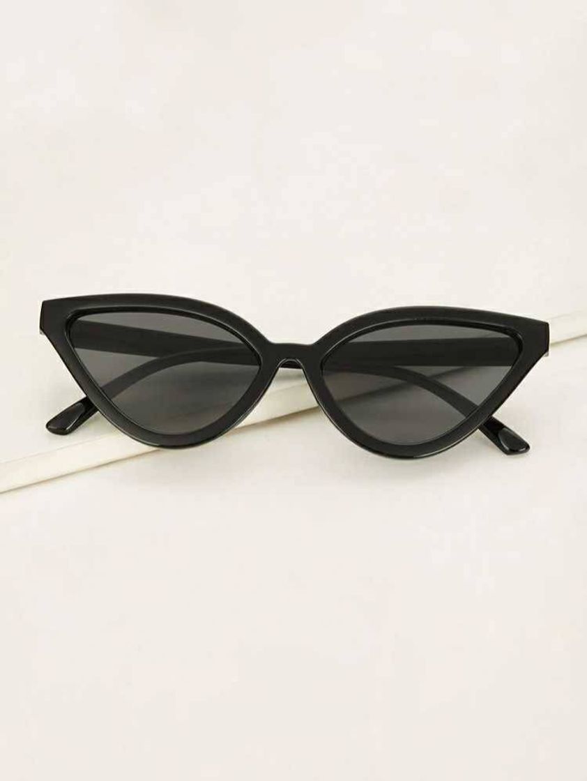 Moda Cat Eye Flat Lens Sunglasses