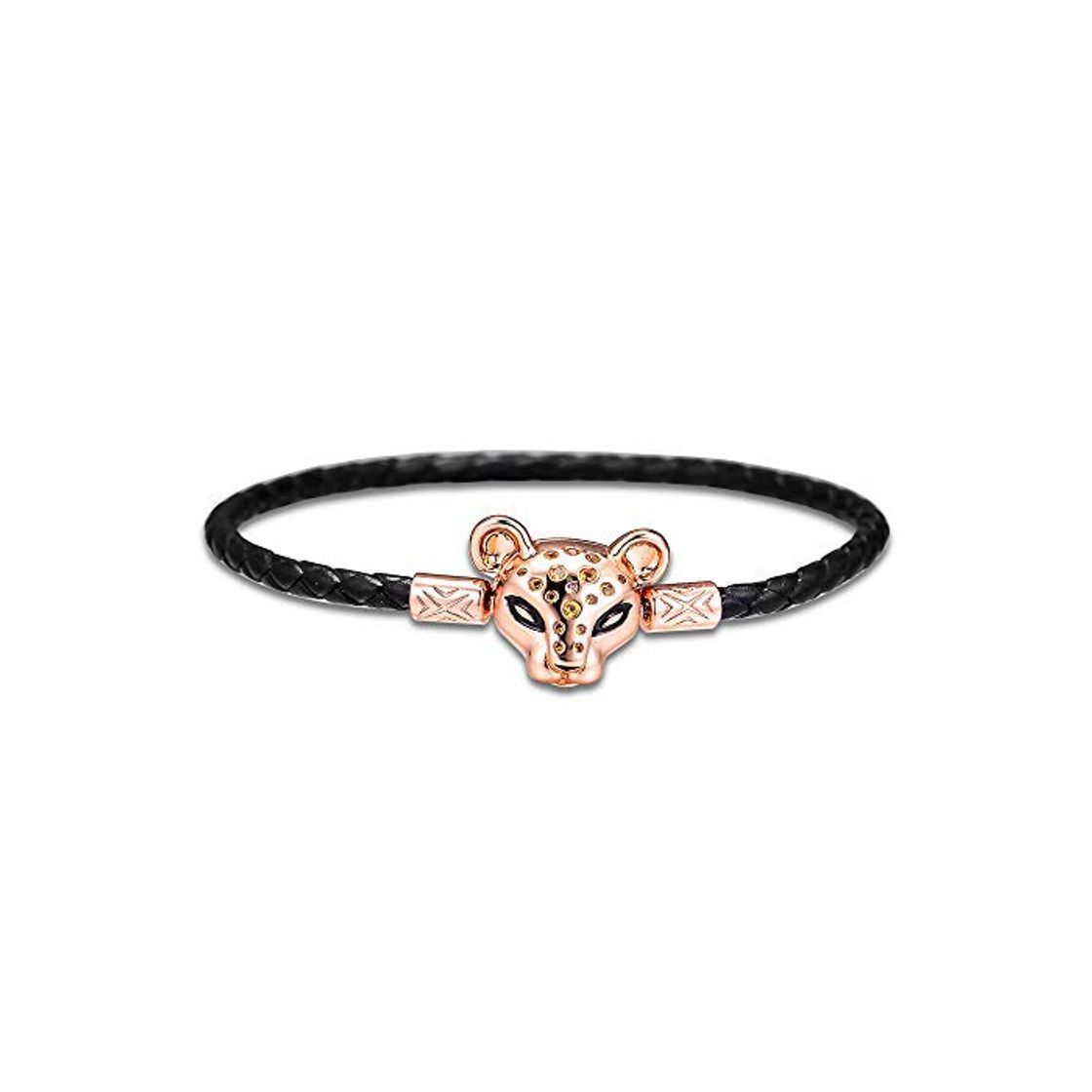 Product FINLN 20.5cm Pulsera Pulsera de Cuero de Princesa de león para Mujer Pulseira Feminina Masculina Plata 925 Joyas