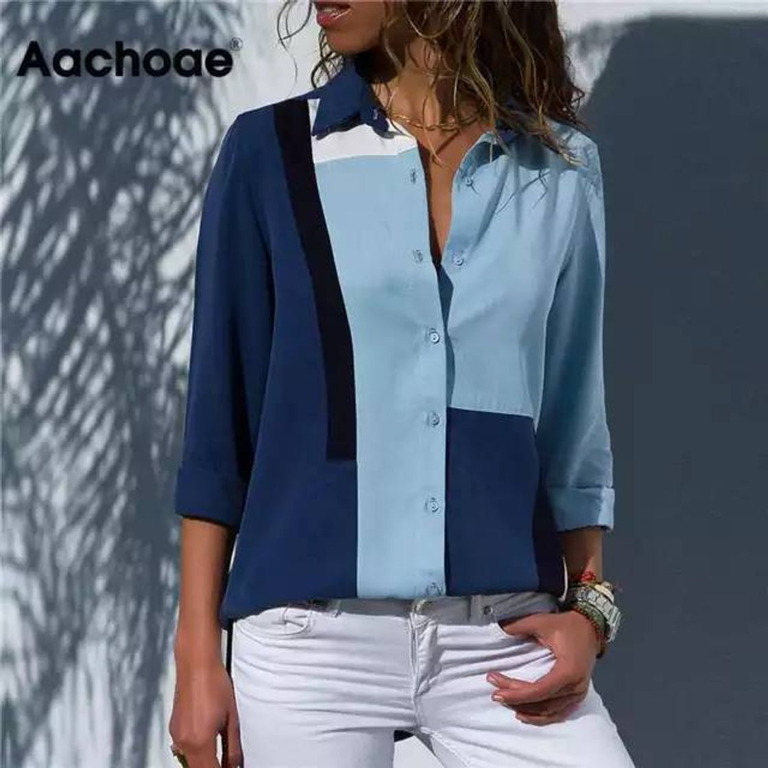 Producto Aachoae blusas femininas 2020 moda manga longa turn down col