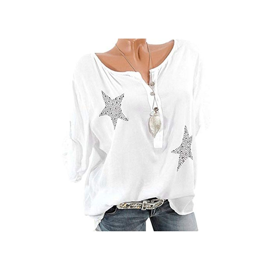 Producto riou Blusa de Gasa Mujer Elegantes Tamaños Grandes Floral Manga Larga Túnica Otoño Camisa Jersey Modelo de Moda Tops para Mujer Blusas sin Mangas Primavera