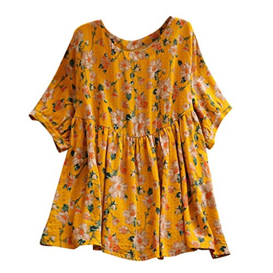 Social TUDUZ Blusas Mujer Manga Corta Verano Camisas Camisa Casual de Lino en