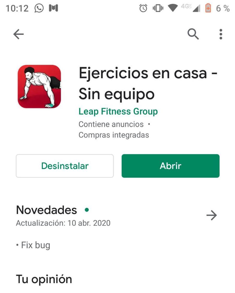 Apps Ejercicio en casa