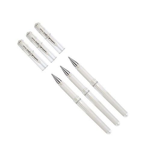 [Paquete de 3] Uni-Ball Gel Rollerball Bolígrafo Impacto UM-153 White Ink Broad