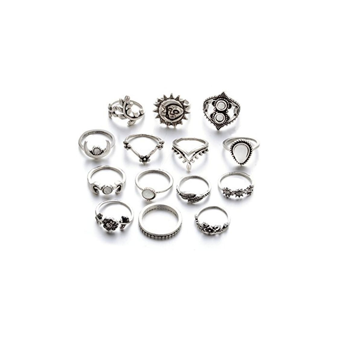 Social AIUIN 1 Conjunto Creativo Vendimia del Estilo de los Anillos de la