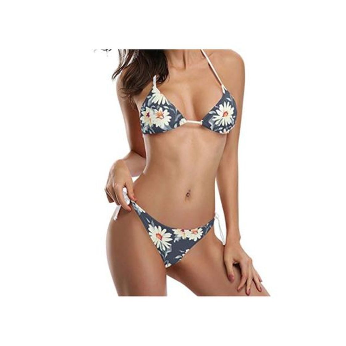 Moda ColorMu Bikini Acuarela Traje de baño en Forma de Margarita Traje de baño Traje de baño para Mujer niña