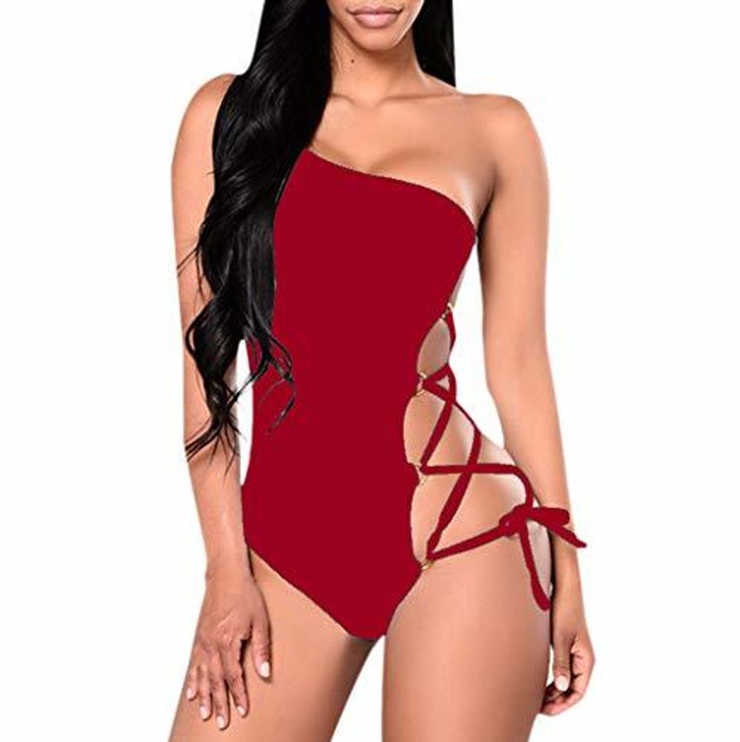 Social BBsmile Traje de Baño Mujer Una Pieza Sexy - Un Hombro Color
