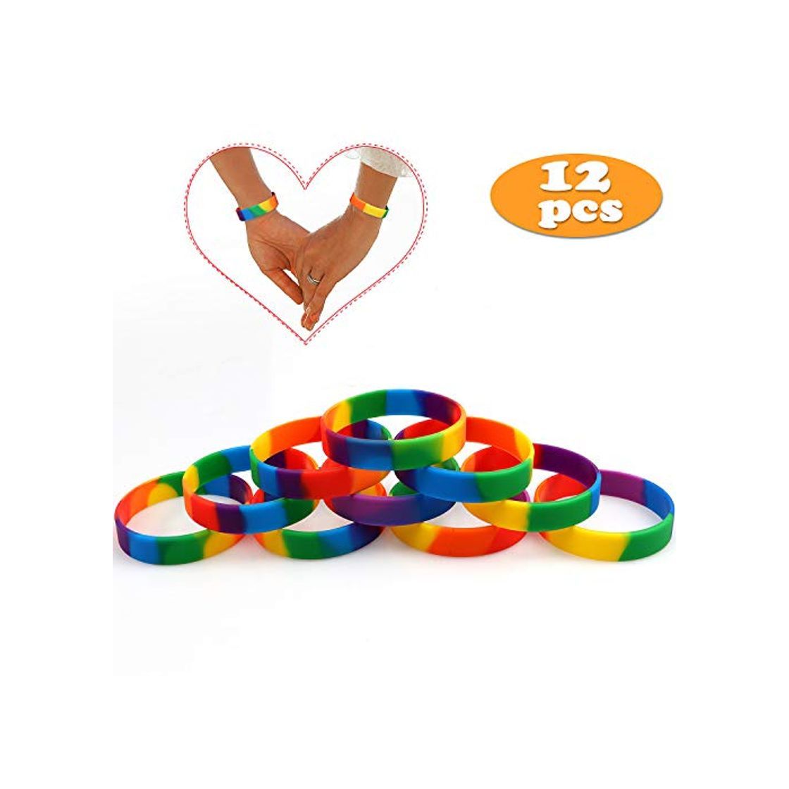 Products VAMEI Pulseras Rainbow de Orgullo Gay 6 Colores Pulseras de Caucho de