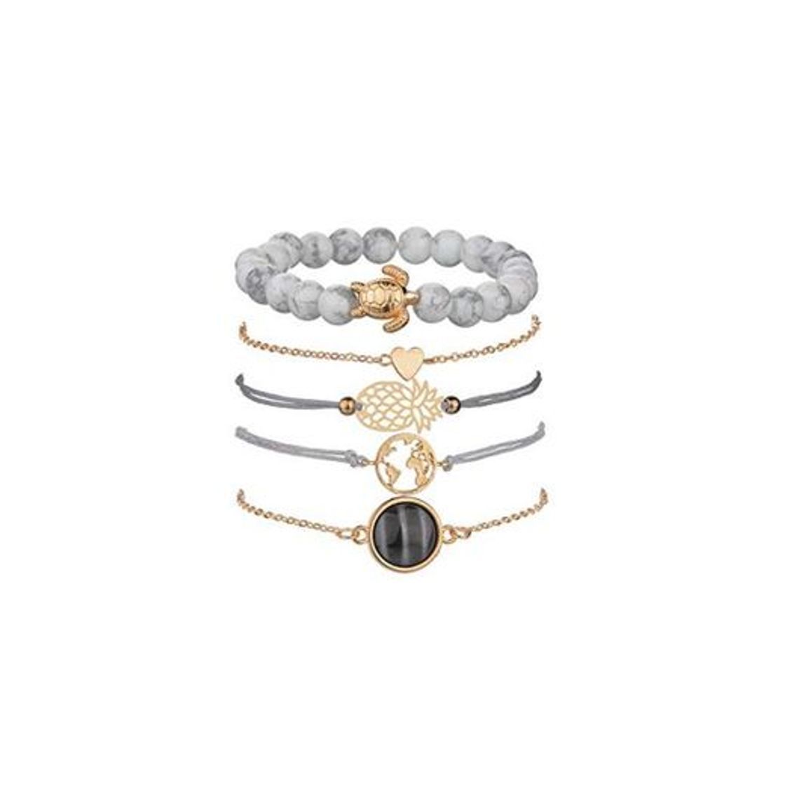 Productos Conjunto Pulseras Mujer, Dsaren Apilable Pulsera Ajustable Circón Brazalete Conjunto Mujeres Accesorios