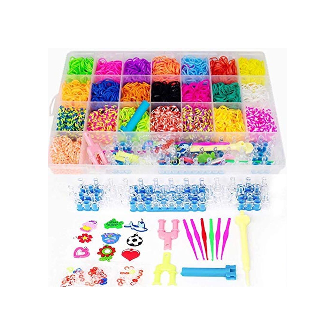 Producto Towinle Caja Pulseras Gomas 4400 Bandas de Silicona Gomitas Para Hacer Pulseras De Colores Loom Kit para Pulseras