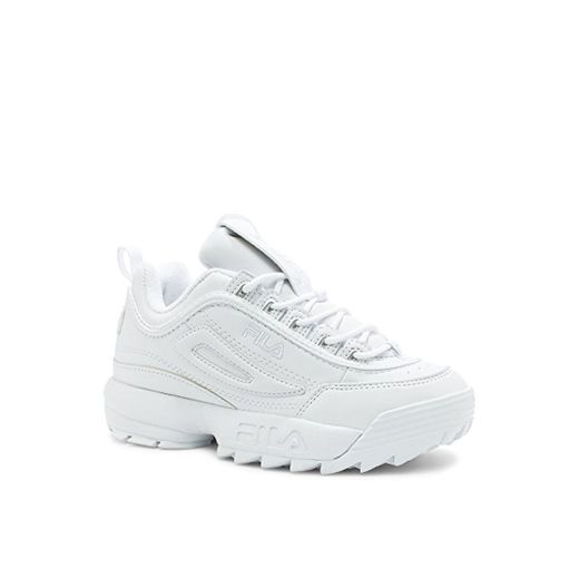 Fila Youth Disruptor II Synthetic Triple White Entrenadores 39.5 EU