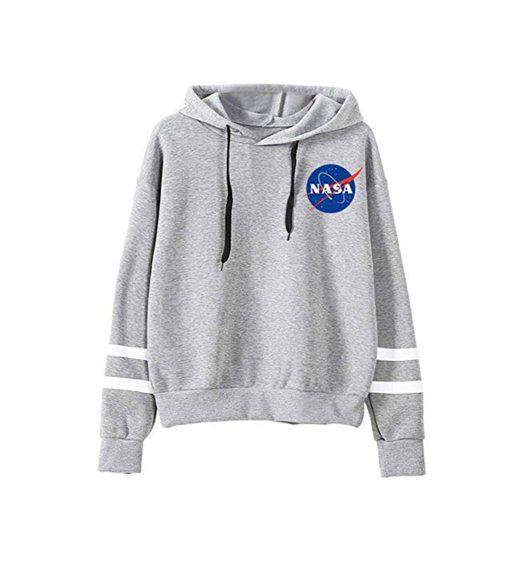 Social EMILYLE Mujer NASA Aeronautico Sudadera Deportiva Casual Manga Larga. L