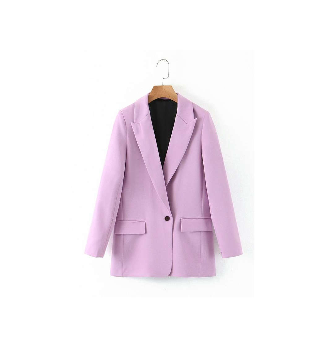 Fashion Blazers Liso Lila Elegante 