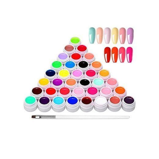 Anself Gel Uñas 36 Colores Art-Pigmentos del Esmalte de Uñas Juego de