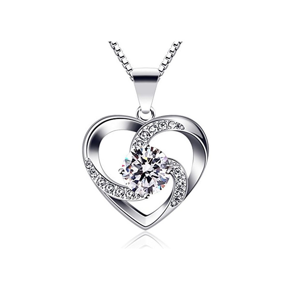 Social B.Catcher Collar Mujer corazón Plata 925 Colgante ''Amor a Primera Vista'' con