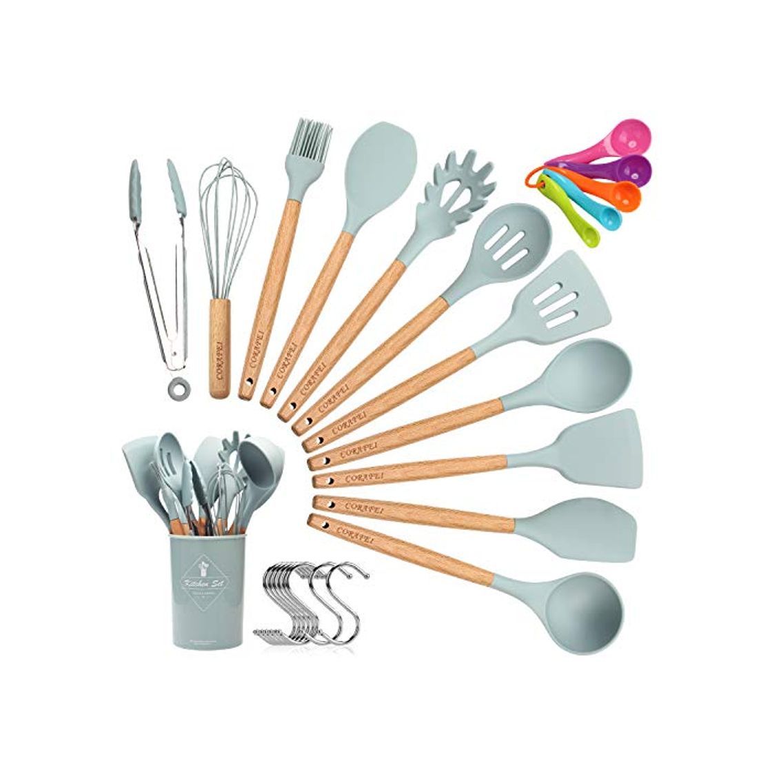 Social Corafei Utensilios de cocina silicona y madera