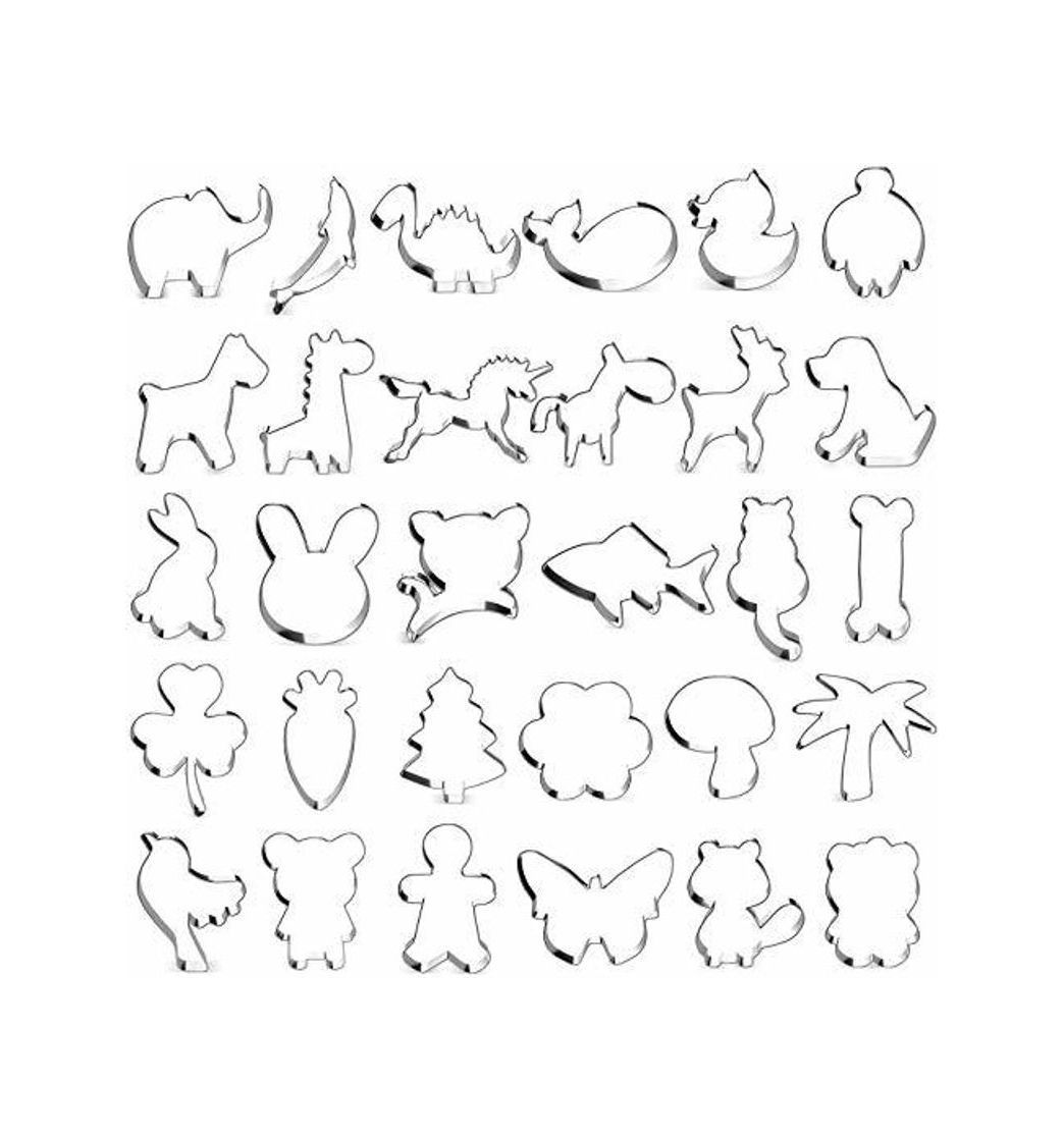 Social Joyoldelf 30 Moldes para Galletas Moldes Galletas Acero Inoxidable para Pastel