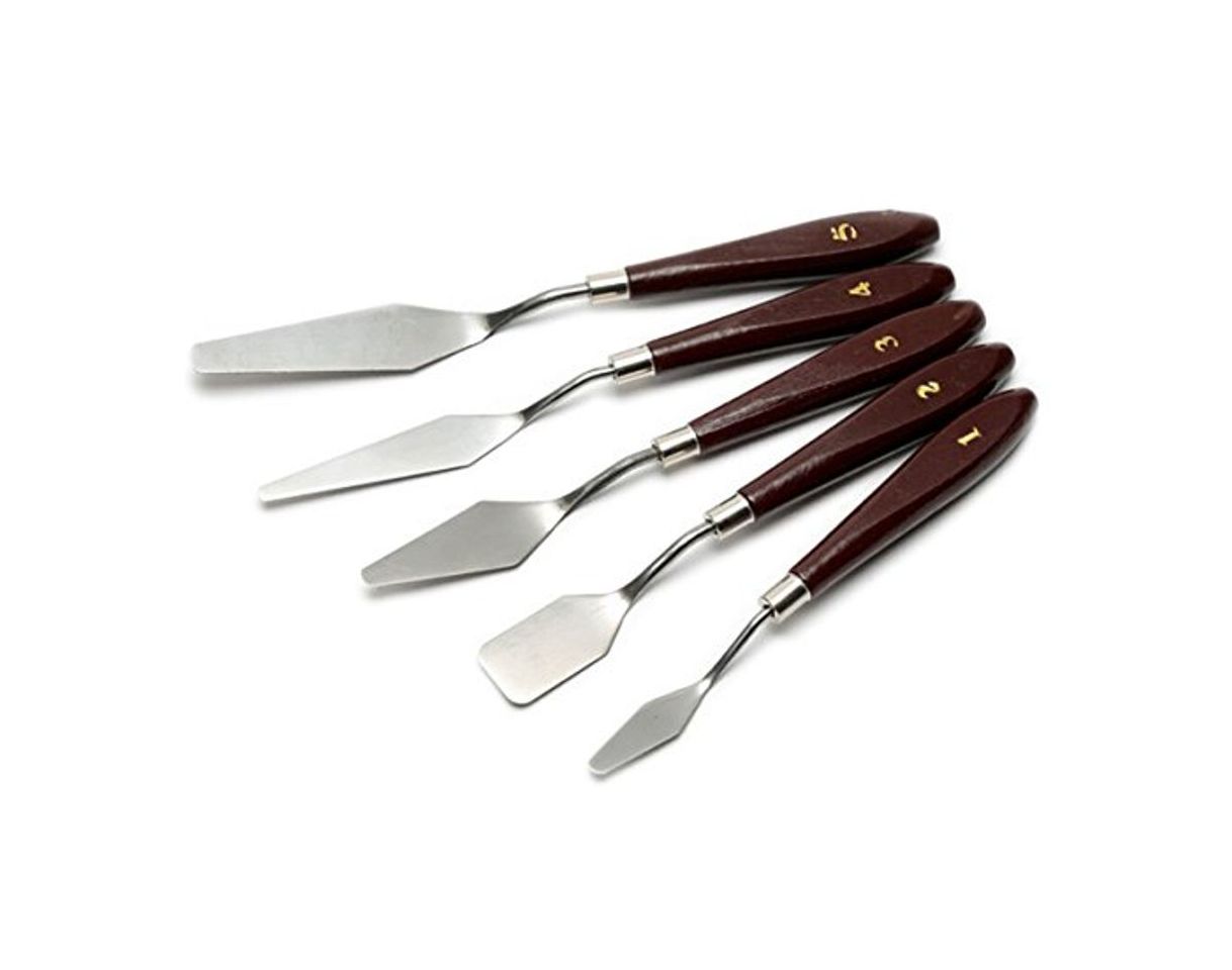 Social CONDA Juego Profesional de 5 Piezas de Espátulas de Acero con mango