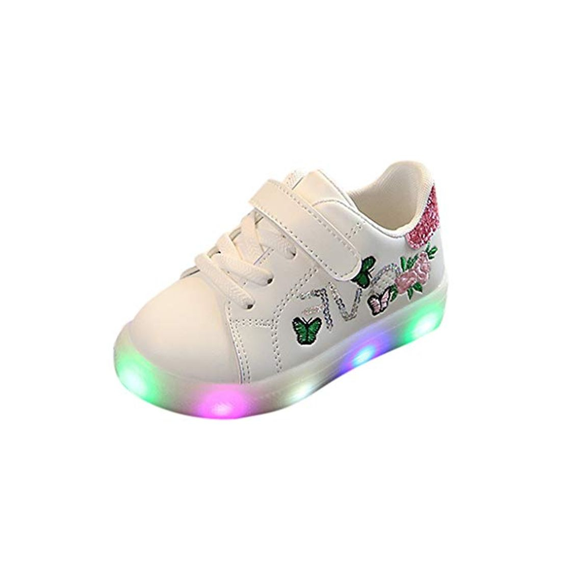 Product Riou Zapatos LED Niños Niñas Zapatillas Deportivas Unisex Calzado Deportivo Luces Zapatos Iluminados Lentejuelas Bordado Antideslizante Chicos Chicas Zapatos Calzado