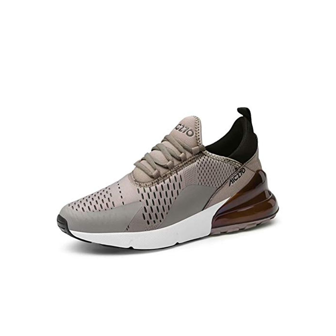 Fashion Zapatillas Running Hombre Antideslizantes Ligeras Zapatillas de Correr Casual para Deportivas de Malla Caqui 39