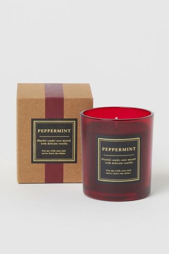 Vela aromática en recipiente - Rojo/Peppermint - HOME
