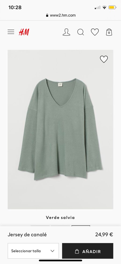 Fashion Jersey de canalé - Verde salvia - MUJER