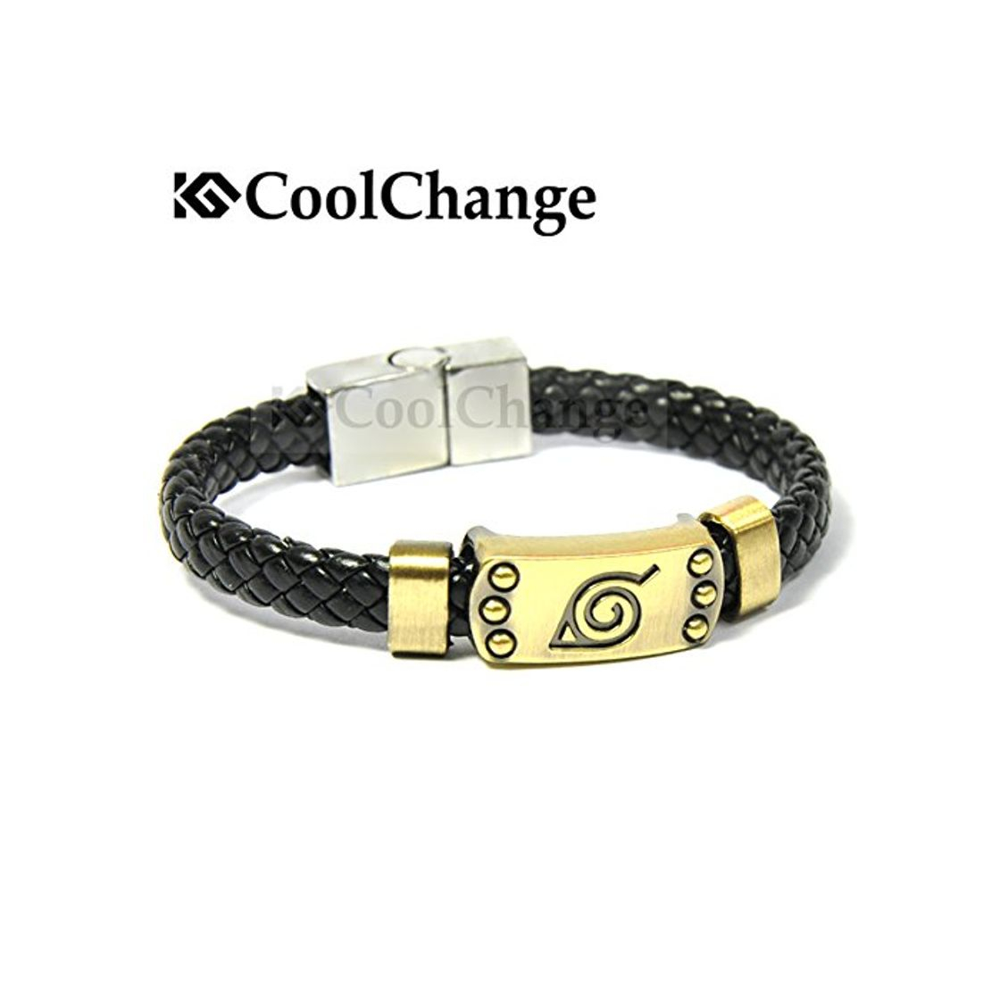 Moda CoolChange Pulsera de Cuero de Naruto con Logo Konohagakure