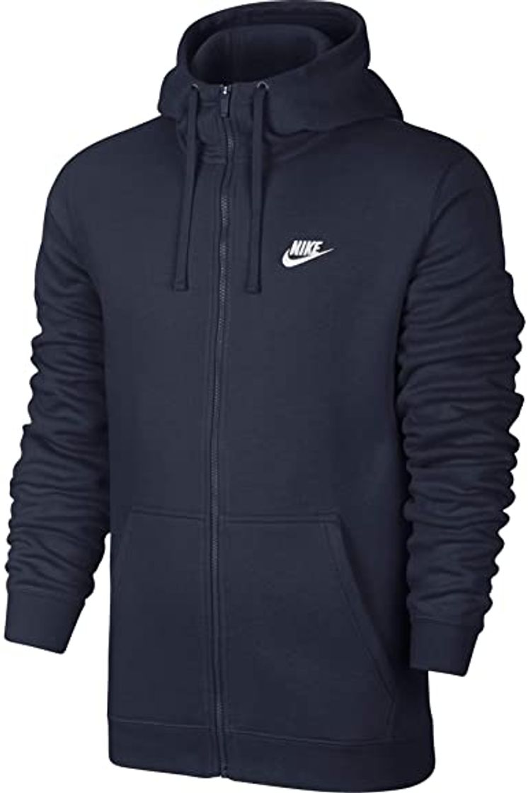 Fitness Nike M NSW FZ FLC Club Sudadera con Capucha, Hombre, Negro