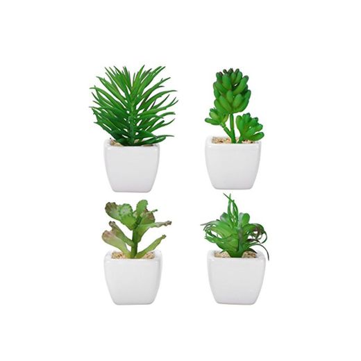 WINOMO 4pcs falsas plantas de simulación falsa suculentas artificialmente suculentas artificiales con