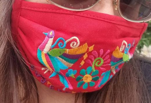 Hand made embroidered washable reusable face mask