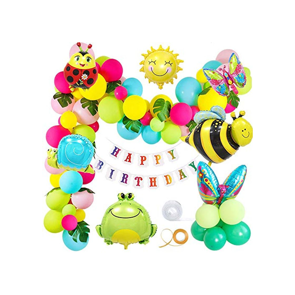Social MMTX Cumpleaños Jardín Fiesta Decoración Vistoso Globos para Chico Chica Jardín Niño