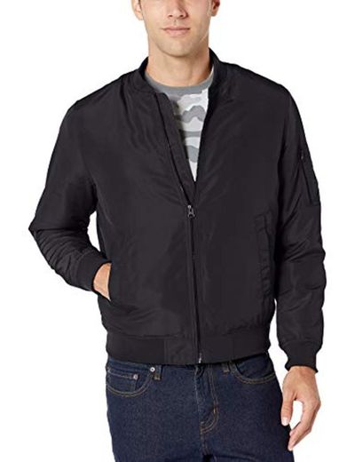 Amazon Essentials Midweight Bomber Jacket Outerwear-Jackets, Negro, US L