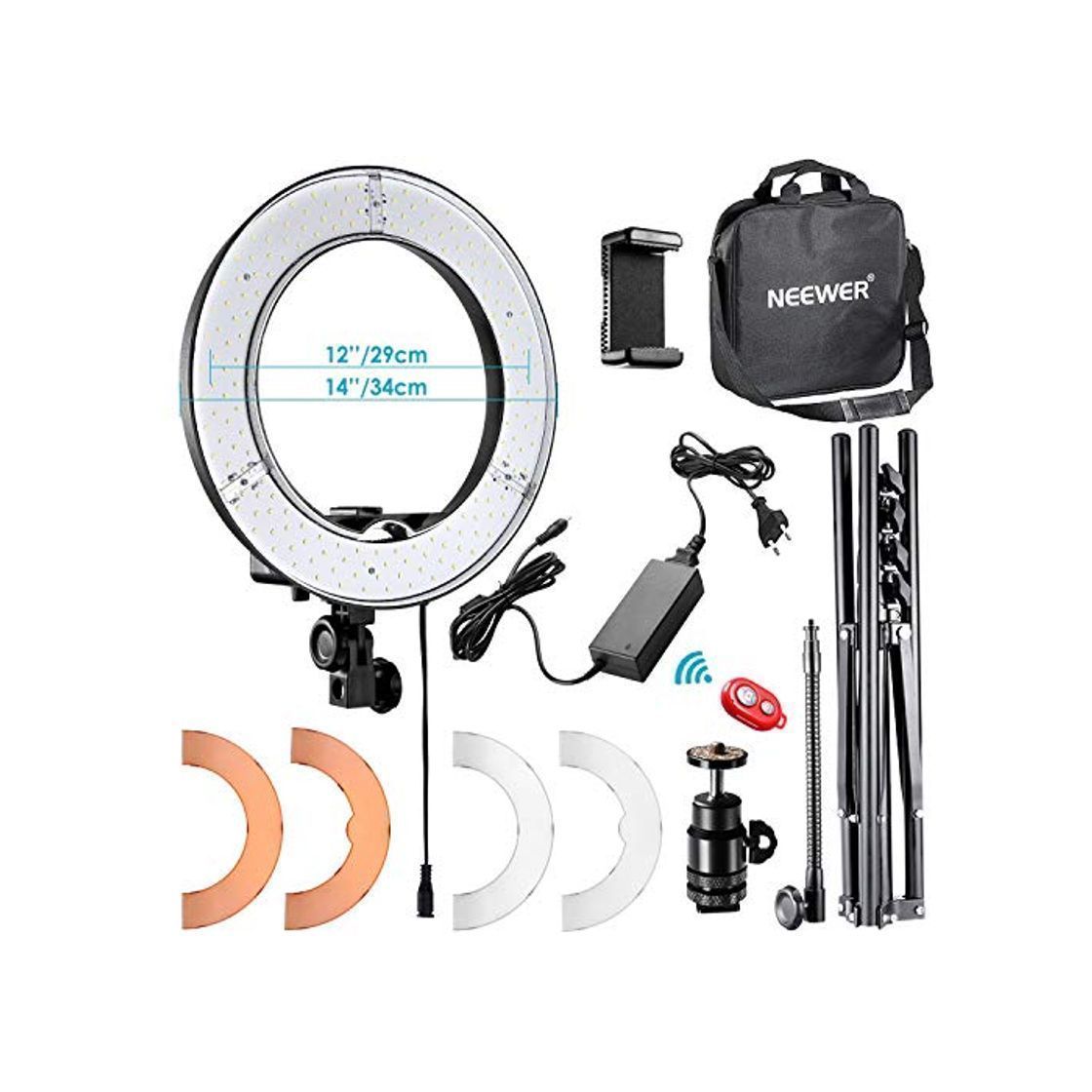 Social Neewer 36cm Exterior LED Anillo de Luz 36W 5500K con Soporte de