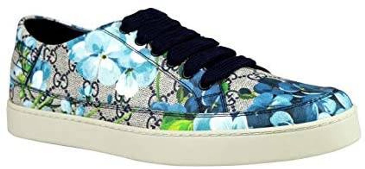 Gucci Zapatos de lona para hombre con estampado floral azul 
