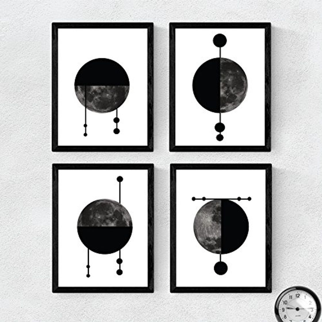 Products Nacnic Set de 4 láminas para enmarcar Cuatro Lunas Posters Estilo nórdico