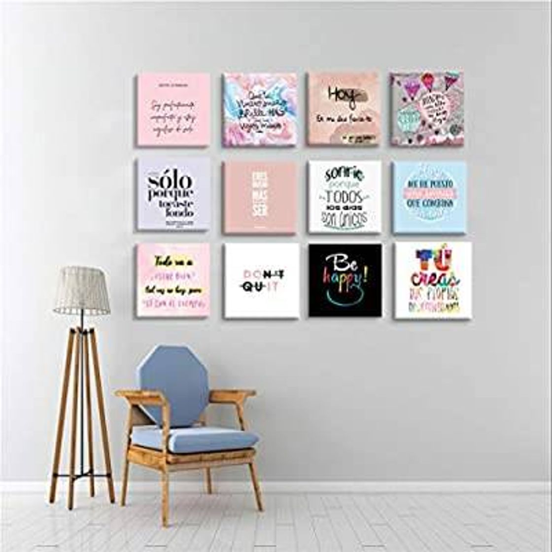 Product Set de 12 Cuadros Decorativos Frases motivadoras