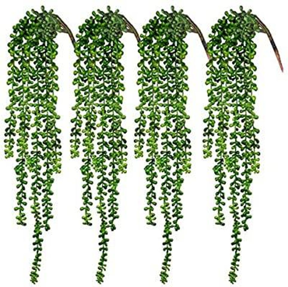 Social CEWOR 4pcs Artificial Succulents Hanging Plants