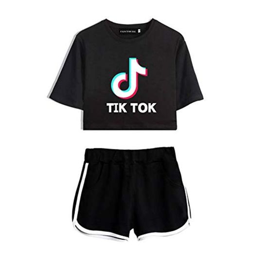 Lady Bug TIK-TOK - Camiseta con pantalones cortos para mujer Negro Negro