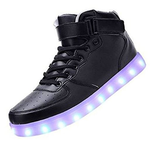Presente:pequeña Toalla) Negro 36 EU de Sneakers Light Luz Flashing Zapatos Deportivos