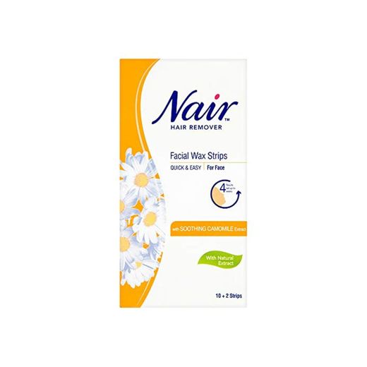 Nair Tiras de Cera Facial con Manzanilla