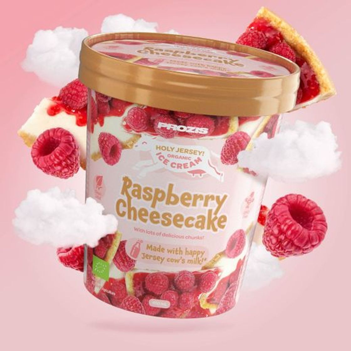 Fashion Organic Raspberry Cheesecake Flavoured Ice Cream with ...