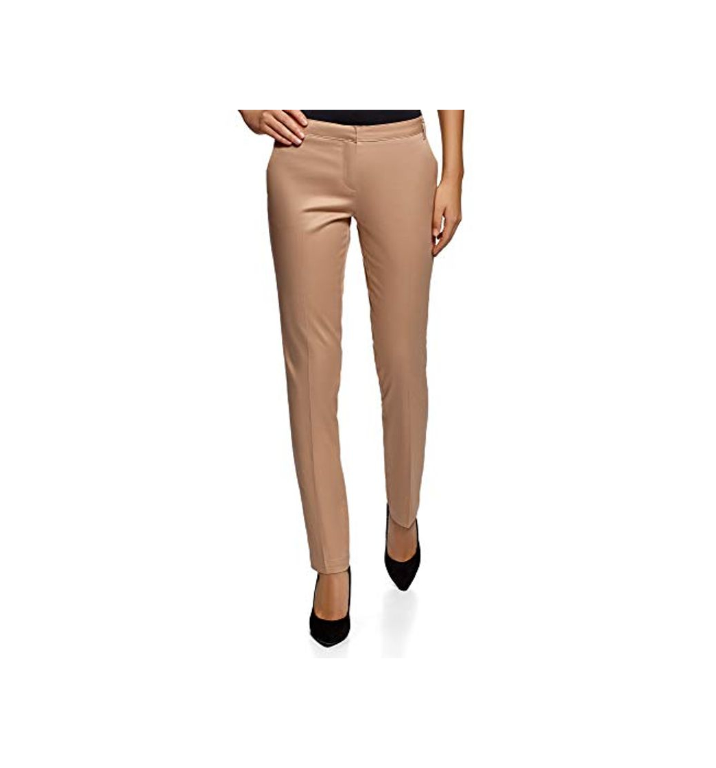 Productos oodji Ultra Mujer Pantalones Básicos de Verano, Beige, ES 34