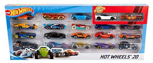 Hot Wheels Pack de 20 vehiculos, coches de juguete