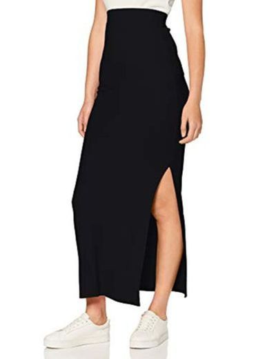 Marca Amazon - MERAKI Falda Maxi Slim Fit Mujer, Negro