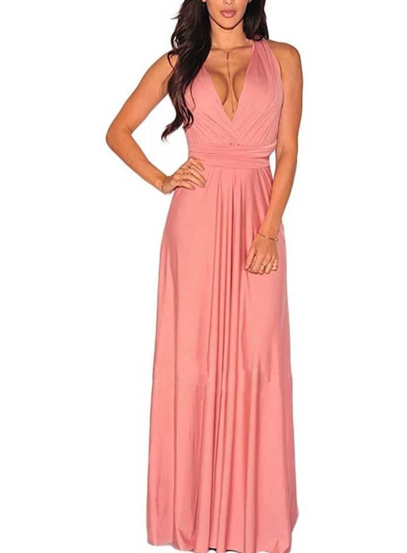 Social Lover-Beauty Vestido Largo Elegante Mujer Sexy Verano Fiesta Hombro Descubierto y Sin