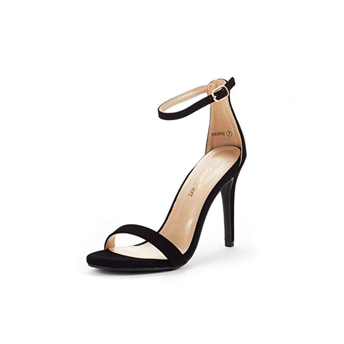 Social DREAM PAIRS Karrie Sandalias de Tacón Alto Aguja Nubuck para Mujer Negro