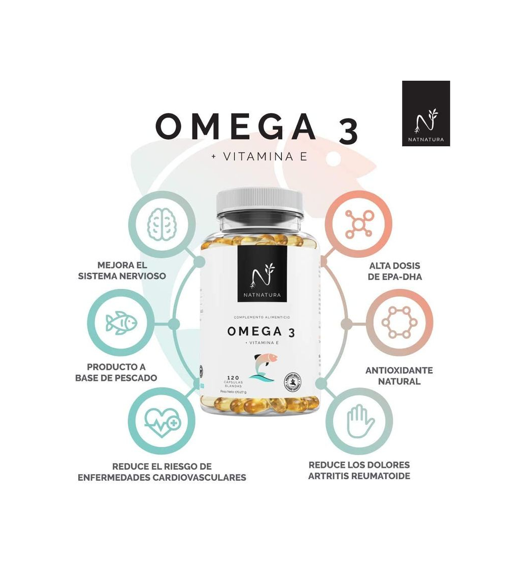 Belleza Omega 3+Vitamina E. Alta dosis de ácidos grasos Omega 3