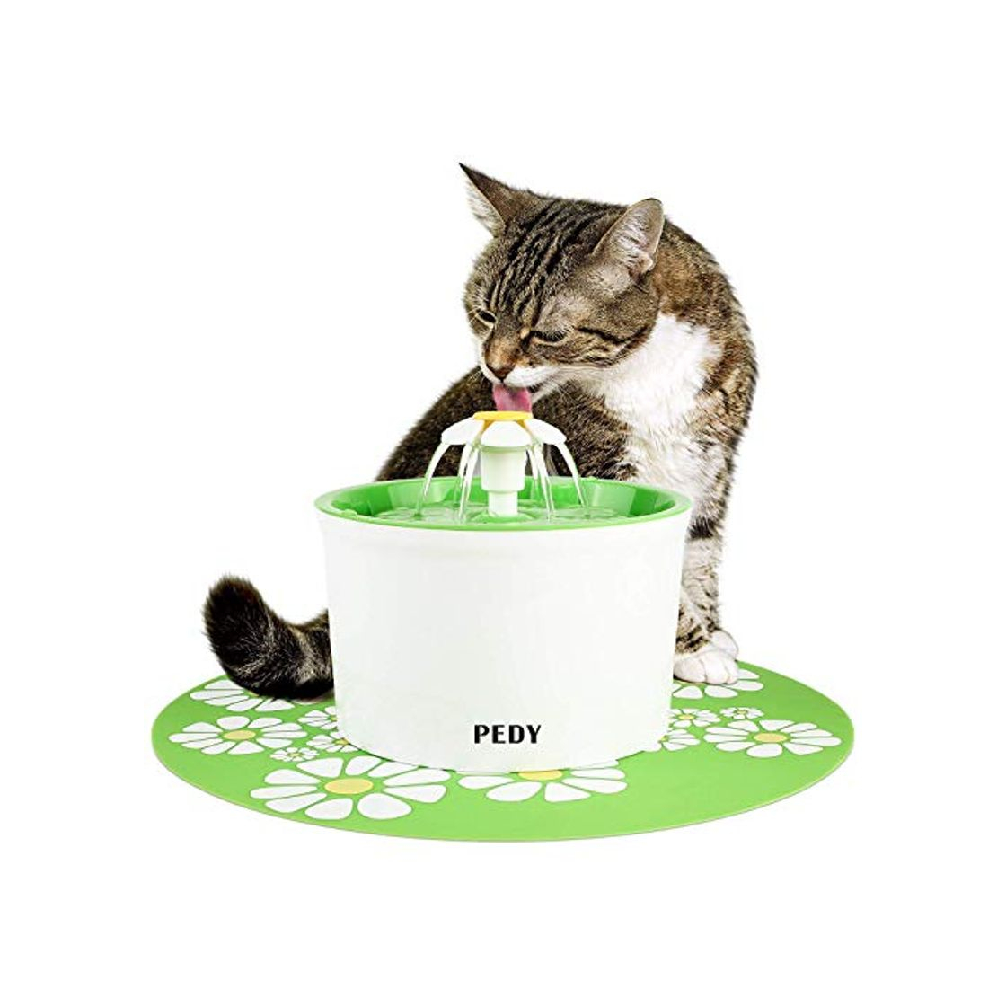 Social PEDY Fuente de Agua Silenciosa para Mascotas con Dispensador Circular en Forma