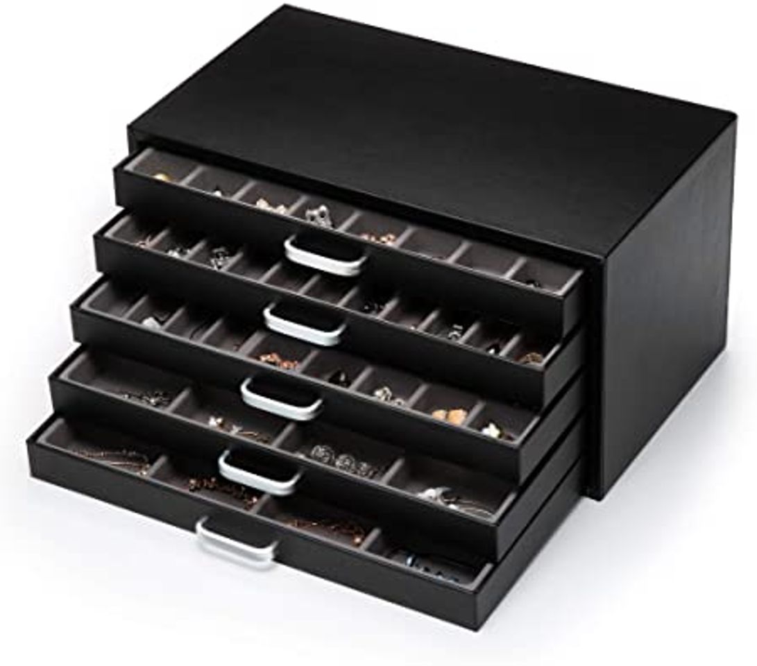 Moda J JACKCUBE DESIGN 5 Drawer Jewelry Organizer(Black)