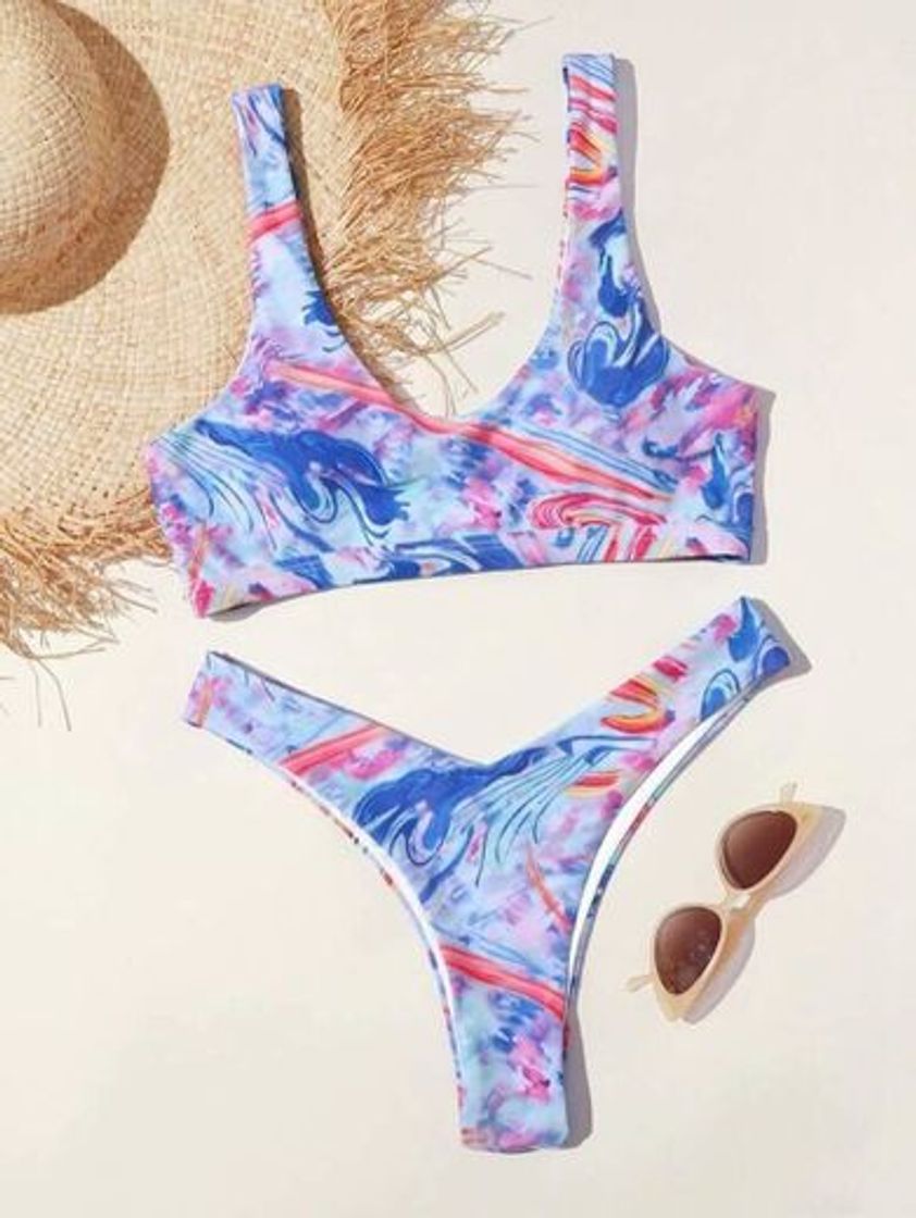 Social Sets De Bikini Todo Estampado Multicolor Sexy