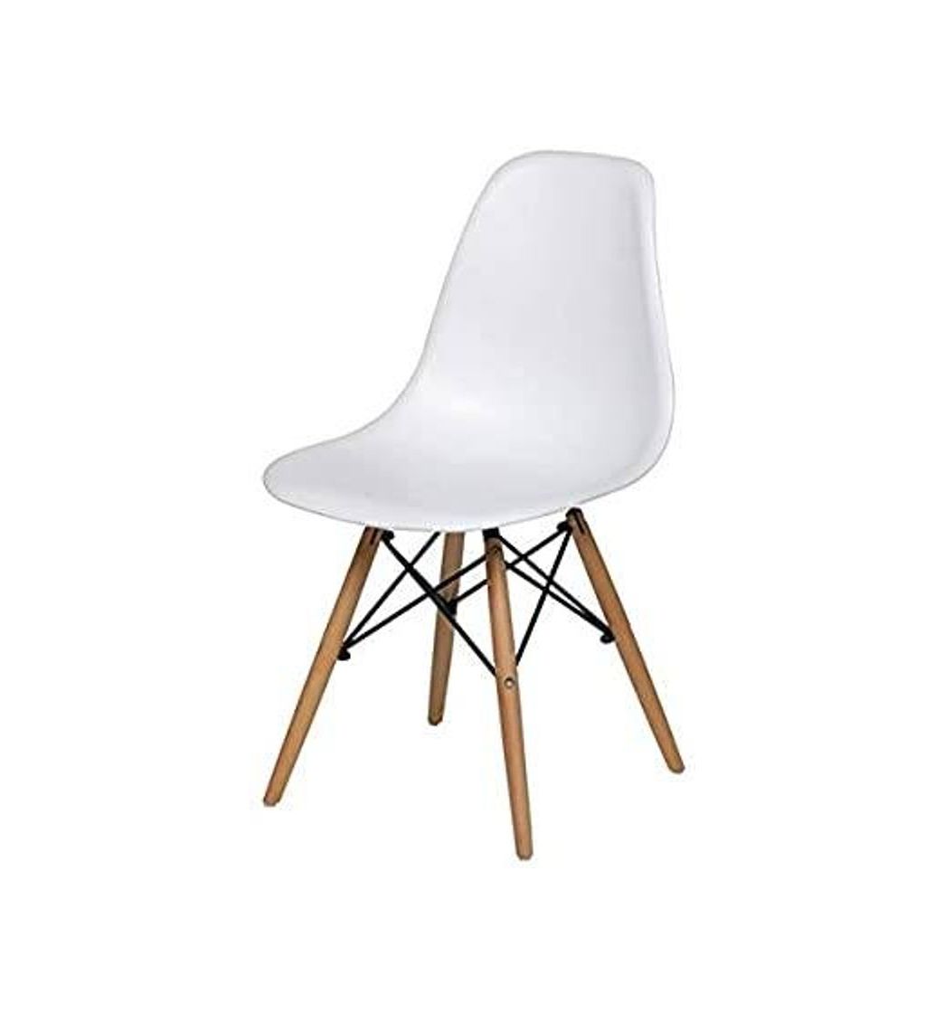 Social Cadeira Eames de Base Madeira 
